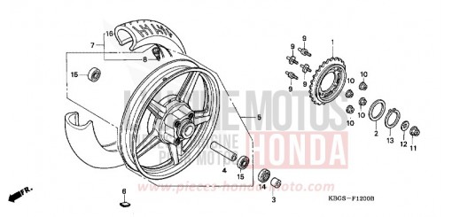 ROUE ARRIERE (1) CB250X de 1999